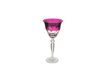 wine glass empty purple isolated