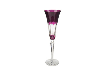 wine glass empty purple isolated