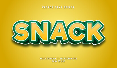 Text Effect 3D Snack, Editable Text Style