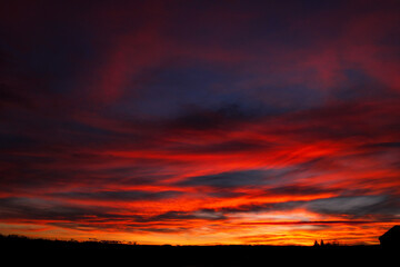 red sunset sky