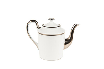 porcelain retro tea pot on white