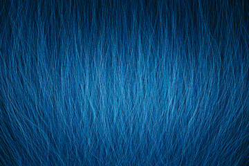 Fototapeta premium 3D rendering of a closeup view of a bunch of blue hair in a wavy curved style, dark abstract background