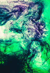 Acrylic colors and ink in water