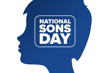 National Sons Day. Holiday concept. Template for background, banner, card, poster with text inscription. Vector EPS10 illustration.