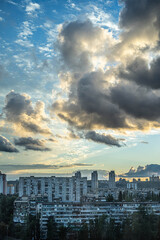 Fototapeta premium sunset clouds over the city