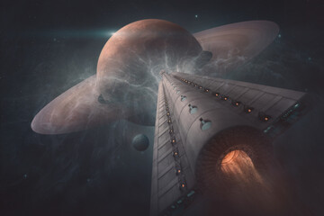 Space exploration as science fiction art