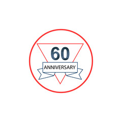 60 Anniversary celebration template vector design illustration