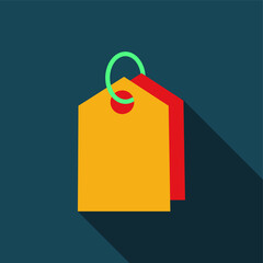 Blank price tag with string isolated, Hanging Sales tags icon, Hangtag / hang tag label flat icon for apps and websites