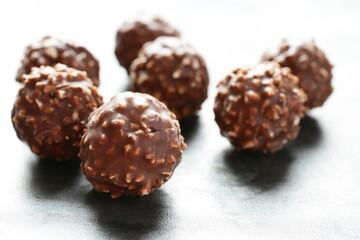 Chocolate balls with nuts