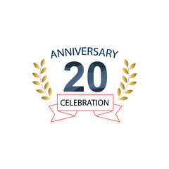 20 Anniversary celebration template vector design illustration