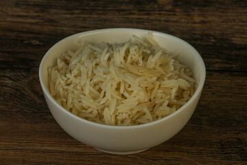 Steamed basmati rice in the bowl