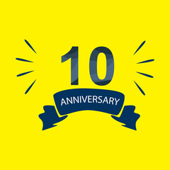 10 Anniversary celebration template vector design illustration