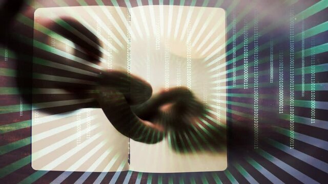 energy open book a stream of luminous particles, a cycle of a stream of luminous particles. light effects moving and flexible lines in abstract style. profit energy meditation.