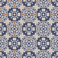 Creative trendy color abstract geometric seamless  pattern in beige gray blue orange,  can be used for printing onto fabric, interior, design, textile, carpet, tiles.