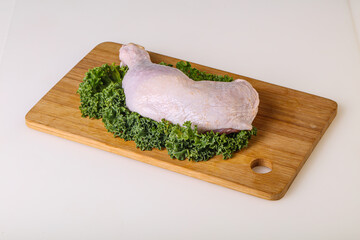 Raw chicken leg for cooking