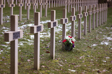 Cimeti&egrave;re militaire de la Premi&egrave;re Guerre Mondiale au nord de la France