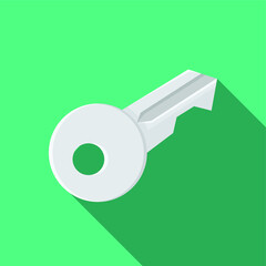 Key flat vector icon. Glyph style sign. Simple hand drawn illustrations symbol for concept infographics, designs projects, UI and UX, website or mobile application. Household Key. Key vector icon