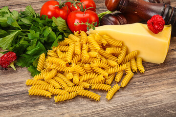 Italian pasta - raw Girandole for cooking