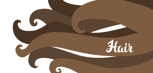 Background with curled hair strands.