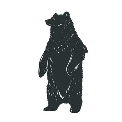 Bear silhouette isolated on white. Vector illustration.