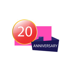 20 Anniversary celebration template vector design illustration