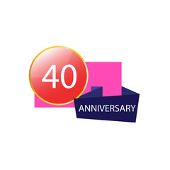 40 Anniversary celebration template vector design illustration