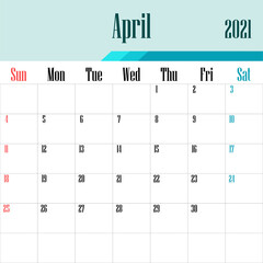 2021 calendar template