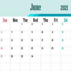 2021 calendar template