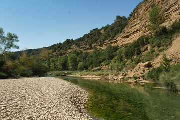 beautiful natural pools, along the Alcanadre river in Fuente de Tamara, located in the Aragonese...