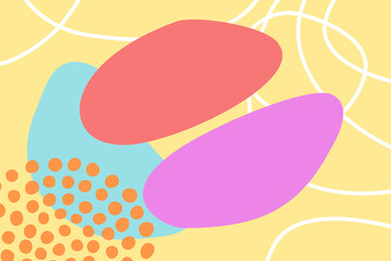 Vector trendy background with copy space. Abstract shapes, lines and textures.