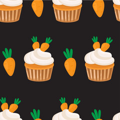 seamless pattern with cupcakes