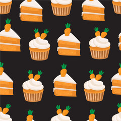 seamless pattern with cupcakes