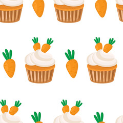 seamless pattern with cupcakes