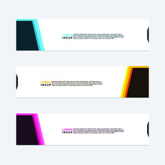 abstract geometric web design banner template isolated on dark grey background