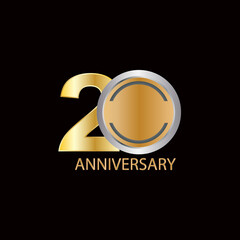 20 Years anniversary celebration vector template design illustration