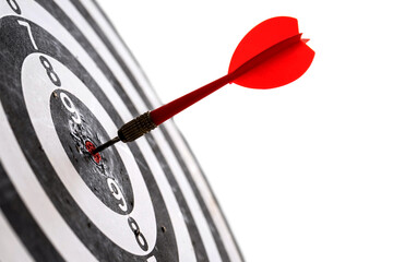 Target hit in the center by arrows. Success goals Targeting the business concept. Target and goal...
