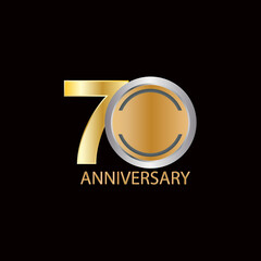 70 Years anniversary celebration vector template design illustration