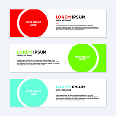 abstract geometric web design banner template isolated on dark grey background