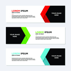 abstract geometric web design banner template isolated on dark grey background