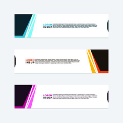 abstract geometric web design banner template isolated on dark grey background