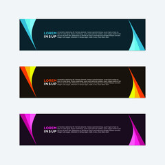 Fototapeta premium abstract geometric web design banner template isolated on dark grey background