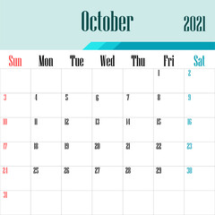 2021 calendar template