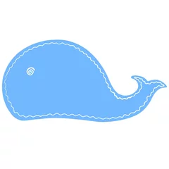 Store enrouleur Baleine clipart baleine mignon, autocollant avec personnage de dessin animé, illustration vectorielle, design enfantin
