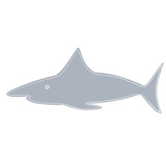 cute shark clipart, sticker with cartoon character, vector illustration, childish design