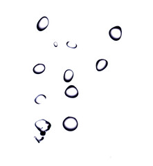 Water drops on white background