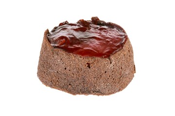 Cherry Jelly Cake Isolated on White Background. 
