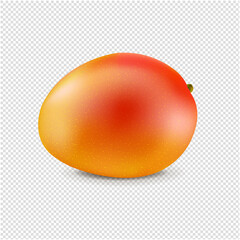 Mango Isolated Transparent Background With Gradient Mesh, Vector Illustration