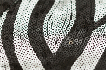 Obraz premium black and white wide striped waves knitted fabric texture background