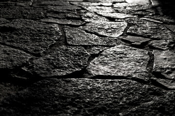 Beautiful overlay texture of old stone road