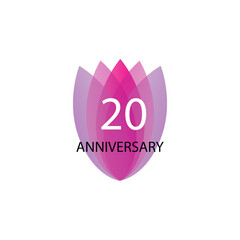 20 years anniversary celebration template vector design illustration